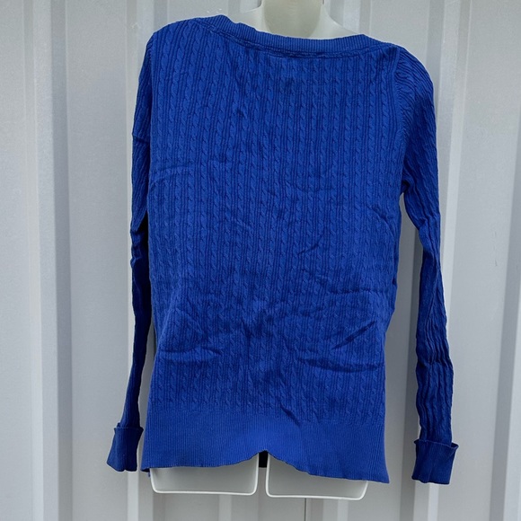 JCP Blue Boatneck Cuff Sleeve Sweater - Picture 2 of 7